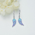 wholesale 925 Sterling Silver Angel Wing Drop Earrings with Blue Enamel - Irish s for Women-0-3