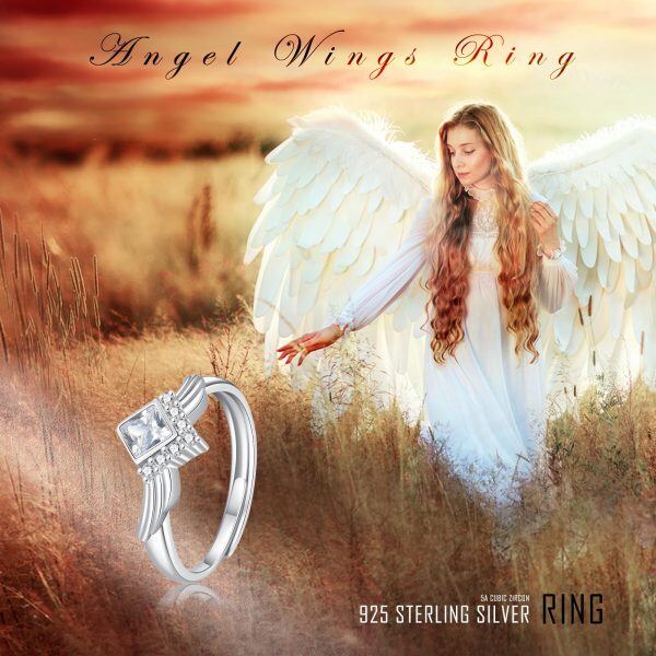 Sterling Silver Angel Wing Adjustable Rings-6