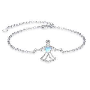 Sterling Silver Angel Wing Chain Bracelets-0