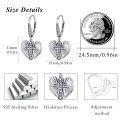 wholesale 925 Sterling Silver Cross & Wings CZ Heart Drop Earrings for Women Gift-0-1