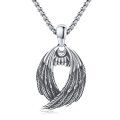 wholesale 925 Sterling Silver Angel Wings Pendant Necklace Gothic  for Women Men-0-0