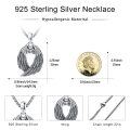 wholesale 925 Sterling Silver Angel Wings Pendant Necklace Gothic  for Women Men-0-1