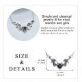wholesale 925 Sterling Silver Winged Black Heart Pendant Necklace - Gothic Punk Style Jewelry for Women-0-1