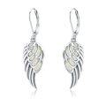 wholesale 925 Sterling Silver Opal Angel Wings Drop Dangle Earrings for Women-0-0