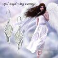 wholesale 925 Sterling Silver Opal Angel Wings Drop Dangle Earrings for Women-0-5