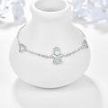 wholesale 925 Sterling Silver Angel Wing Heart Charm Bracelet for Women Girls Medium with Opal and Cubic Zirconia Stones-0-5
