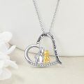 wholesale 925 Sterling Silver Heart Pendant Necklace with Mother and Child Design - Love You Forever Gift for Mom & Daughter/Son-0-3