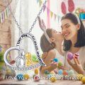 wholesale 925 Sterling Silver Heart Pendant Necklace with Mother and Child Design - Love You Forever Gift for Mom & Daughter/Son-0-5