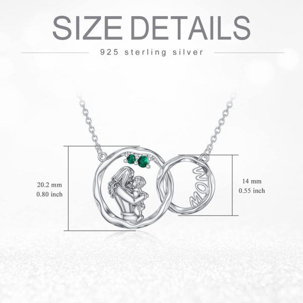 Sterling Silver Interlocking Infinity Double Circle Pendant Necklace for Mom-1