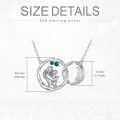 wholesale 925 Sterling Silver Mom and Child Infinity Loop Green Stone Heart Pendant Necklace-0-1
