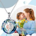 wholesale 925 Sterling Silver Blue Crystal Mother & Child Heart Pendant Necklace Gift for Mom/Dad/daughter-0-5