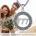 wholesale 925 Sterling Silver 777 Celtic Knot Pendant Necklaces for Women Men Birthday Gifts Jewelry-0-6