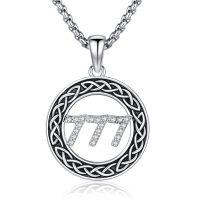 wholesale 925 Sterling Silver 777 Celtic Knot Pendant Necklaces for Women Men Birthday Gifts Jewelry- Rhodium Plated