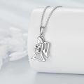 wholesale 925 Sterling Silver Heart-Shaped Zircon Angel Wings Pendant Necklace for Women and Girls-0-3