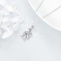 wholesale 925 Sterling Silver Heart-Shaped Zircon Angel Wings Pendant Necklace for Women and Girls-0-4