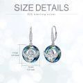wholesale 925 Sterling Silver Blue Crystal Angel Wing Drop Earrings for Women Gifts-0-1