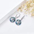wholesale 925 Sterling Silver Blue Crystal Angel Wing Drop Earrings for Women Gifts-0-3
