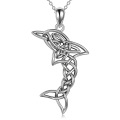 wholesale 925 Sterling Silver Metal Celtic Dolphin Necklace for Women with Knot Pendant-0-0