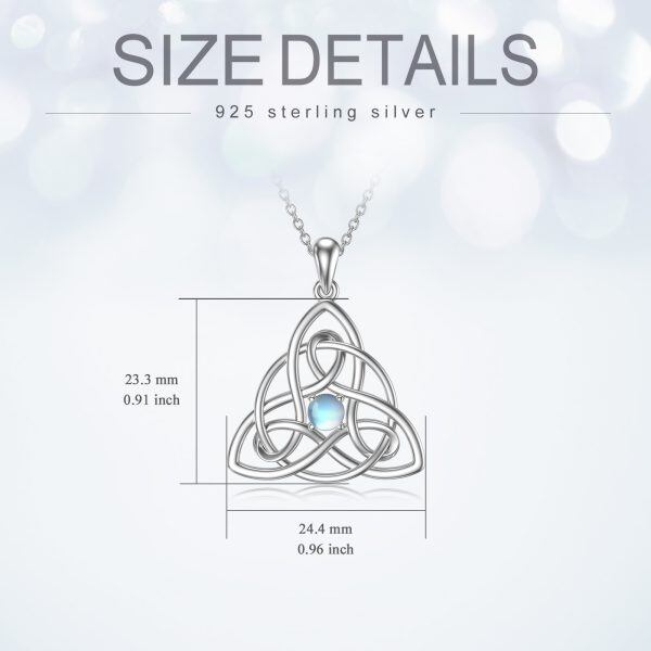 Sterling Silver Celtic Knot Moonstone Pendant Necklace-1