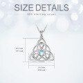 wholesale 925 Sterling Silver Blue Moonstone Triquetra Celtic Knot Pendant Necklace s for Women-0-1