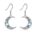 wholesale Sterling Silver Teardrop Hummingbird Cat Lotus Bee Moon Cross Cage Filigree Dangle Earrings-0-11