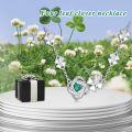 wholesale Flpruy Clover Necklace Sterling Silver Four Leaf Clover Emerald Birthstone Necklaces Shamrock Charm Lucky Heart Crystal Irish Jewelry Green Clover Leaf Jewelry Gifts for Women on Birthday-0-5