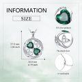 wholesale 925 Sterling Silver Green CZ Four-Leaf Clover Heart Pendant Necklace for Women-0-1