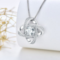 wholesale 925 Sterling Silver Round Cut Moissanite Infinity Knot Pendant Necklace for Women-0-3