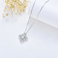 wholesale 925 Sterling Silver Round Cut Moissanite Infinity Knot Pendant Necklace for Women-0-4
