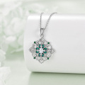 wholesale 925 Sterling Silver Green Enamel & Cubic Zirconia 4-Leaf Clover Celtic Knot Pendant Necklace for Women-0-3