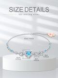 wholesale 925 Sterling Silver Heart-Shaped Blue Topaz Anklet for Women  Ideas-0-1