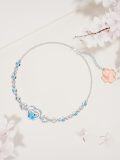 wholesale 925 Sterling Silver Heart-Shaped Blue Topaz Anklet for Women  Ideas-0-3