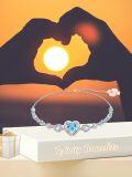 wholesale 925 Sterling Silver Heart-Shaped Blue Topaz Anklet for Women  Ideas-0-5