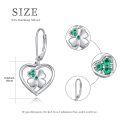 wholesale 925 Sterling Silver 4-Leaf Clover Earrings w/ Green Stones - St Patricks Day Gift for Her-0-1