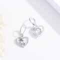 wholesale 925 Sterling Silver 4-Leaf Clover Earrings w/ Green Stones - St Patricks Day Gift for Her-0-5