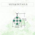 wholesale 925 Sterling Silver Celtic Knot Green Crystal Heart Pendant Necklace Yoga s for Women-0-1