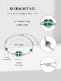 wholesale 925 Sterling Silver Clover Leaf Green Crystal Charm Bracelet Anklet  for Women Girls-0-1