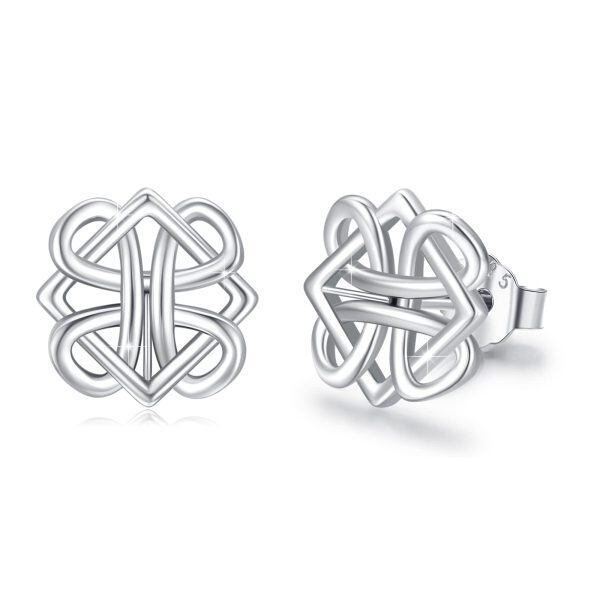 Sterling Silver Celtic Knot Stud Earrings -0