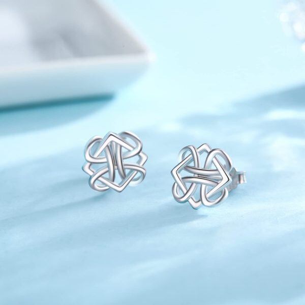 Sterling Silver Celtic Knot Stud Earrings -3