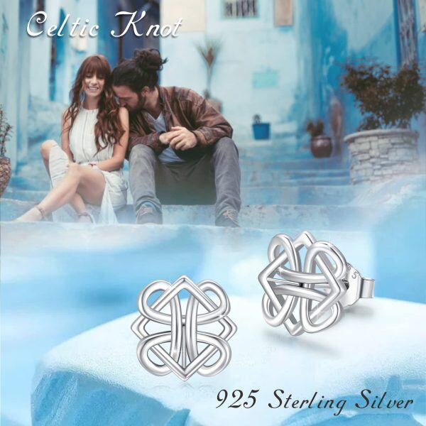 Sterling Silver Celtic Knot Stud Earrings -4