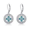 wholesale 925 Sterling Silver Clover Drop Earrings with Leverback Closure - Perfect Gifts for Her-0-0