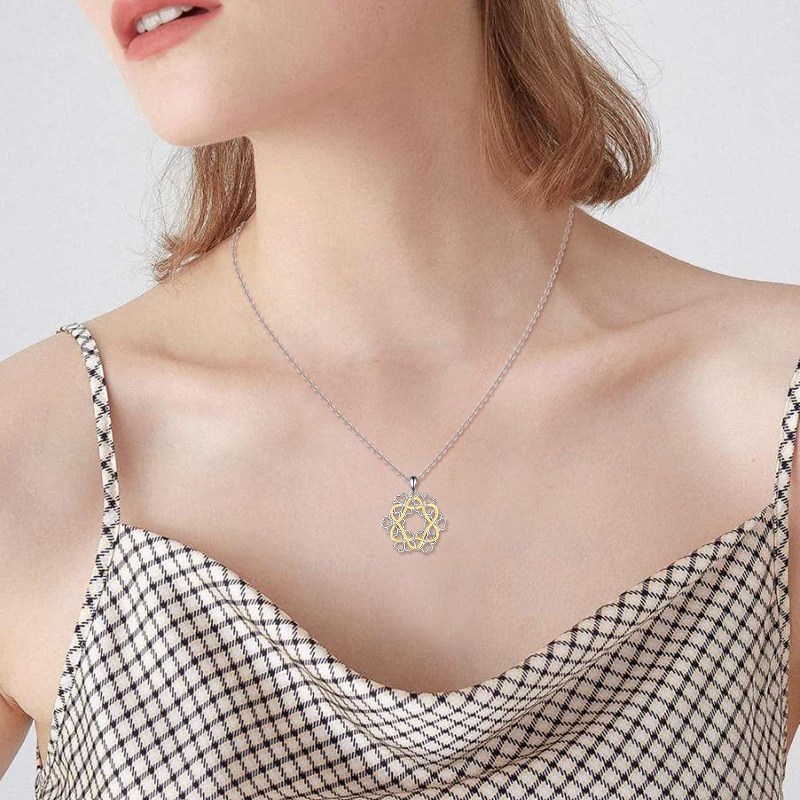 Sterling Silver Clover Necklace with Shamrock Pendant St Patrick s Day Gift for Women Girls-0-2