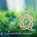 wholesale 925 Sterling Silver Infinity Heart Clover Necklace - Irish s for Women & Girls-0-5