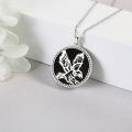 wholesale 925 Sterling Silver Round Black Onyx Eagle Pendant Necklace for Men & Women-0-4