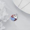 wholesale 925 Sterling Silver American Flag Bald Eagle Pendant Necklace-0-4