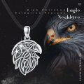 wholesale 925 Sterling Silver Viking Eagle Head Pendant for Men's Norse Jewelry-0-4