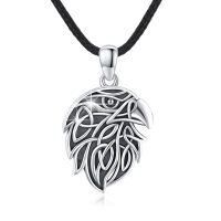 wholesale 925 Sterling Silver Viking Eagle Head Pendant for Men's Norse Jewelry- Oxidized/Oxidised