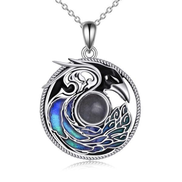 Sterling Silver Eagle Labradorite Pendant Necklace-0