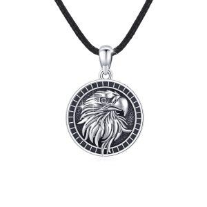 Sterling Silver Celtic Knot Eagle Pendant Necklace -0