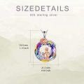 wholesale 925 Sterling Silver Rainbow Crystal Pendant with Rose and Figure Charm - Mothers' Day Gifts-0-1